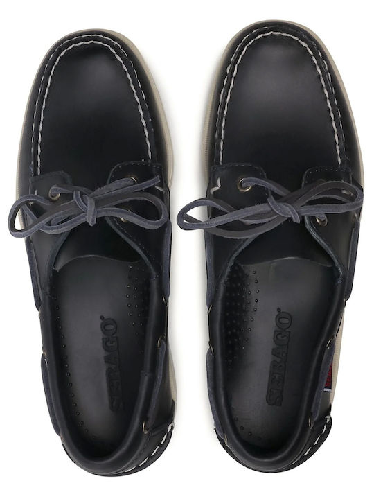 Portland Leather Men's Boat Shoes in Blue Colour