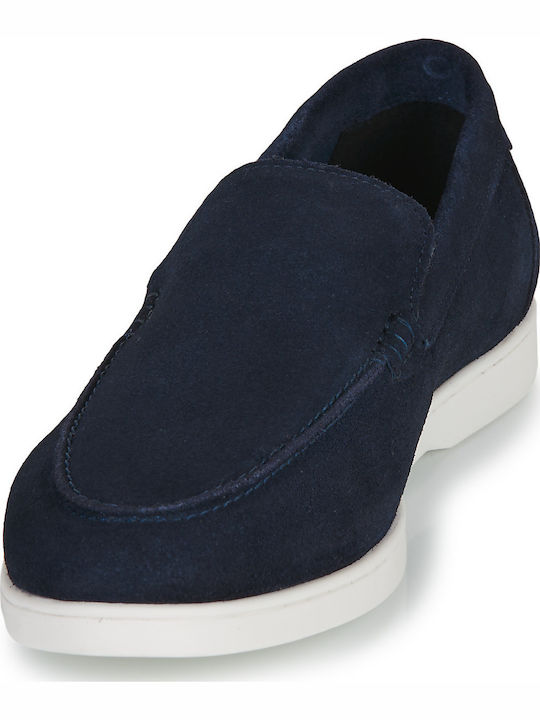 Suede Men's Loafers in Blue Colour