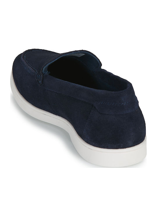 Suede Men's Loafers in Blue Colour