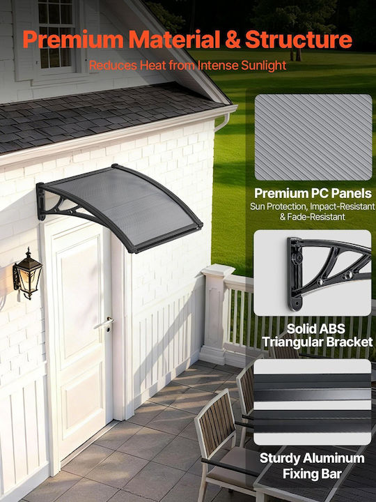 Vevor Polycarbonate Door / Window Canopy Roof P24xW24cm