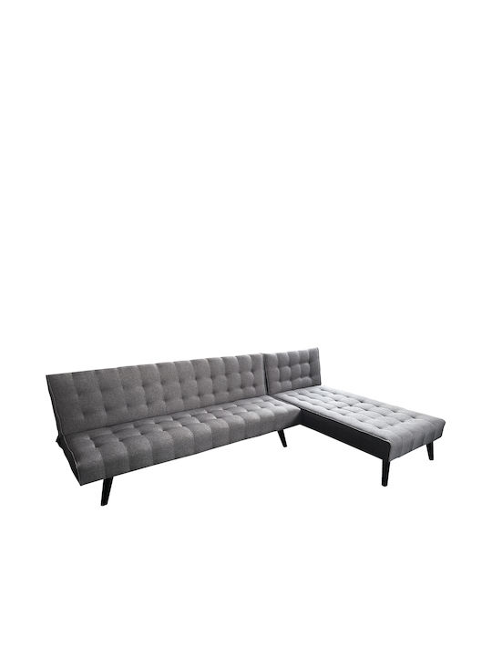 Magus Colțar Canapea Pat cu Unghi Reversibil și Spațiu de Depozitare Gri 254x77x74cm