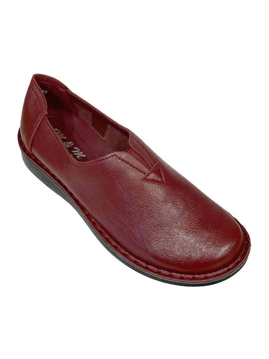 Damen Slip-Ons Burgundische Farbe 61-39