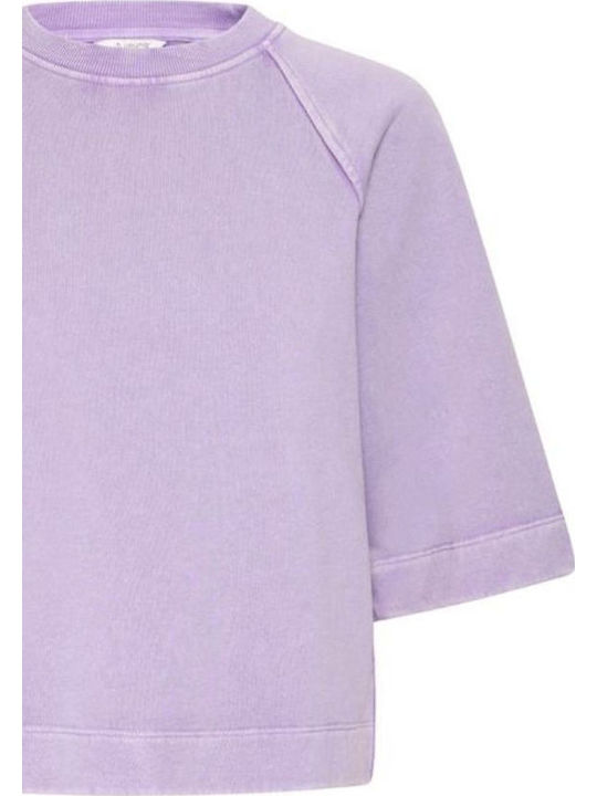 Women's Crop Top Short Sleeve Lilac