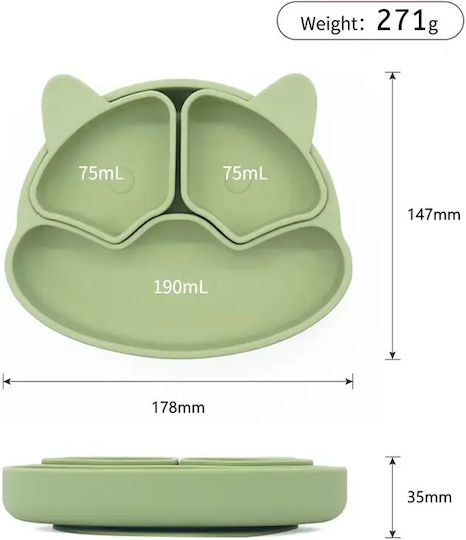 Pandaboo Children's Silicone Food Plate Beige
