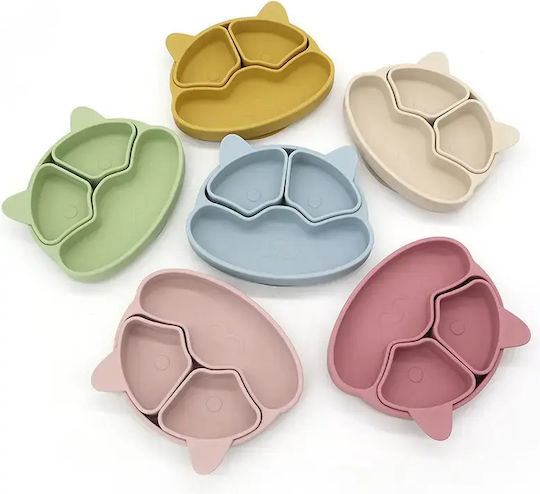 Pandaboo Toddler Silicone Food Plate Pink