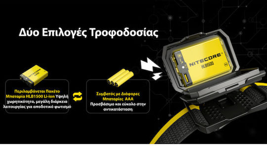 NiteCore Φακός Κεφαλής LED με Μέγιστη Φωτεινότητα 800lm