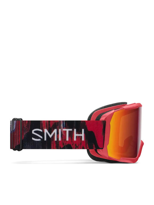 Smith Ski & Snowboard Goggle Adults Red with Mirror Lens in Red Colour