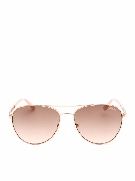 Guess Women's Sunglasses with Rose Gold Metal Frame and Pink Gradient Lens GF6143 28F