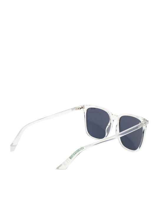 Polaroid Unisex Sunglasses with Transparent Plastic Frame and Gray Polarized Lens PLD6226/S 900/C3