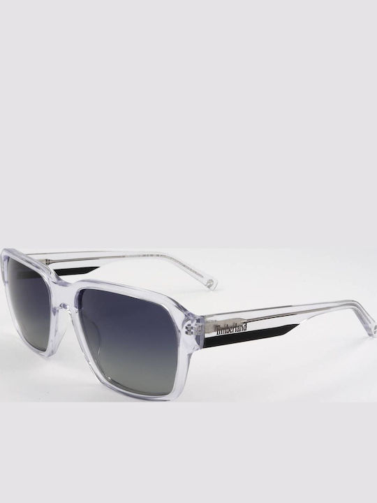 Timberland Unisex Sunglasses with Transparent Plastic Frame and Blue Gradient Lens TB9343 26D