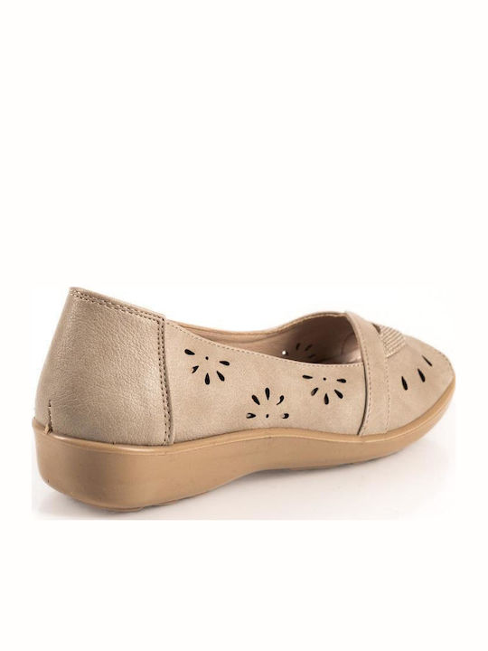 Women's Ballerina Shoes in Beige Colour