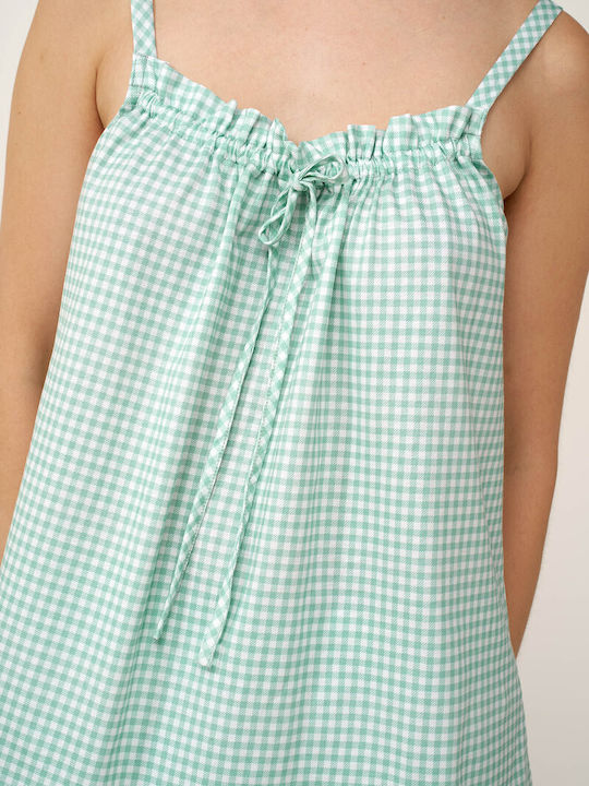 Vamp Vamp Damen Schlafanzug & Pyjamas Sommer Baumwollene Babydoll Grün Harbor