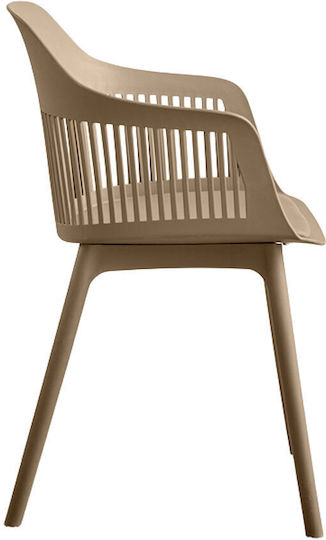 Scaun De Exterior Din Plastic Arpa Mocca Set 4 Buc 58x54.4x77cm