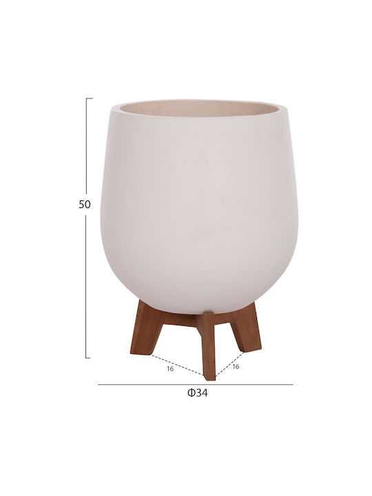 HomeMarkt Set 3 Pots Wooden White