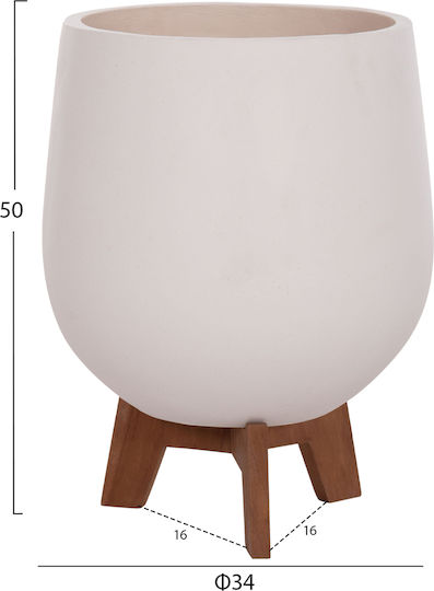 HomeMarkt Σετ 3 Γλάστρες Ξύλινες Λευκό 41.5x63εκ.