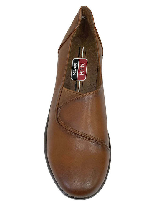 Ανατομικά Γυναικεία Slip-On από Συνθετικό Δέρμα Καφέ