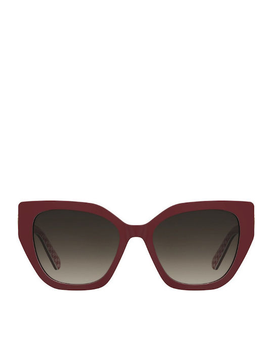 Moschino Unisex Sunglasses with Red Horn-Rimmed Frame and Red Lens MOL098/S 0PA/HA
