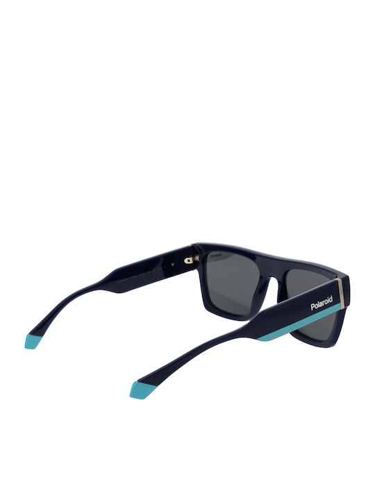 Polaroid Unisex Sunglasses with Navy Blue Plastic Frame and Gray Polarized Lens PLD6224/S/X PJP/M9