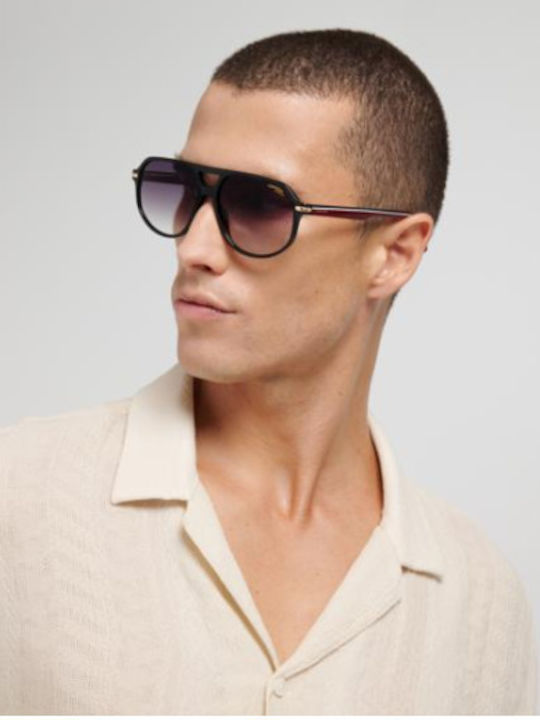 Carrera Unisex Sunglasses with Black Horn-Rimmed Frame and Grey Lenses 375/S D51/08