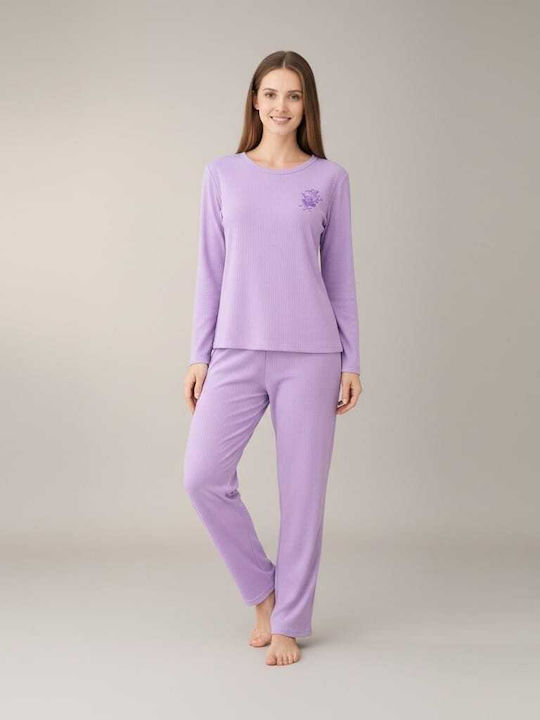DNX Winter Women's Pyjama Set Lavender