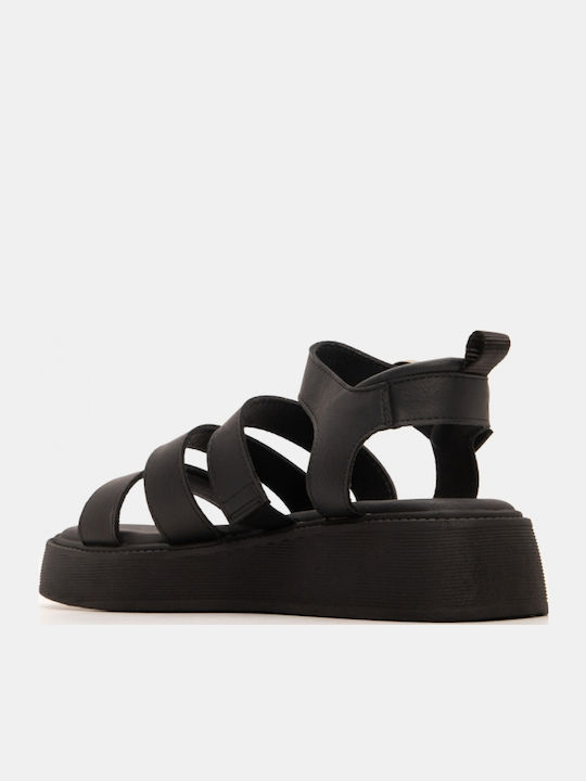 Γυναικεία Σανδάλια Flatforms Μαύρα