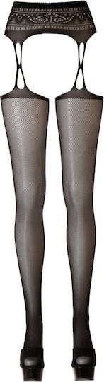 Cottelli Collection Elektrisches Gitarren Zartierer Mit Spitze Seamless Suspender Belt With Stockings Schwarz