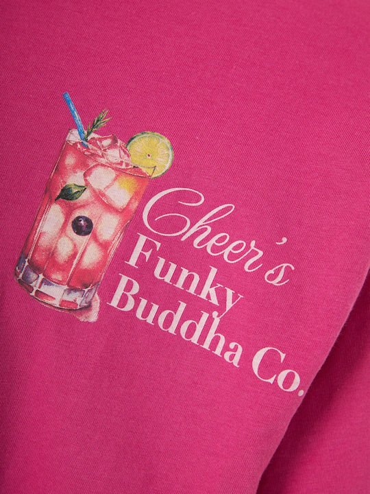 Funky Buddha T-shirt Φούξια Funky Buddha T-shirt Φούξια