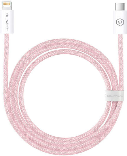 Blavec Braided USB-C to Lightning Cable 20W Ροζ 3m