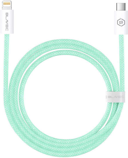 Blavec Braided USB-C to Lightning Cable 20W Πράσινο 3m