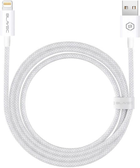 Blavec Geflochten USB-A zu Lightning Kabel Weiß 3m