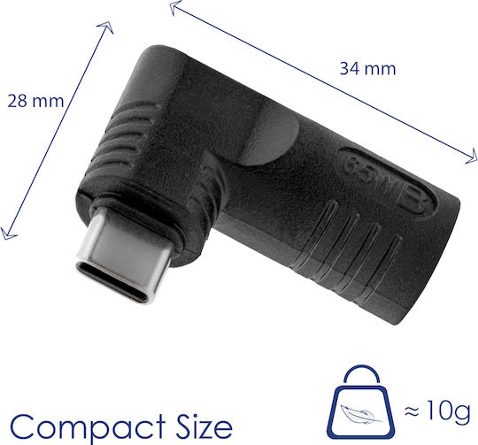 Адаптер За Лаптоп Ak-nd-d15 2.5 X 0.7 Mm Usb-c