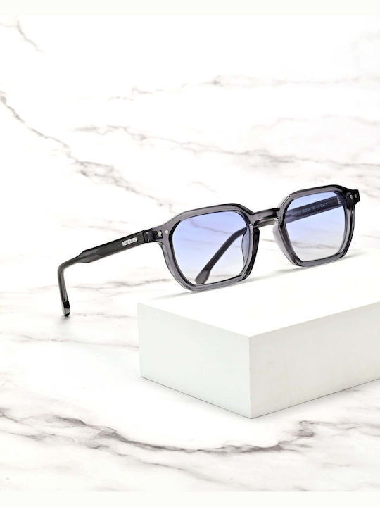 Red Raven Harper Unisex Sunglasses with Gray Frame and Transparent Lens