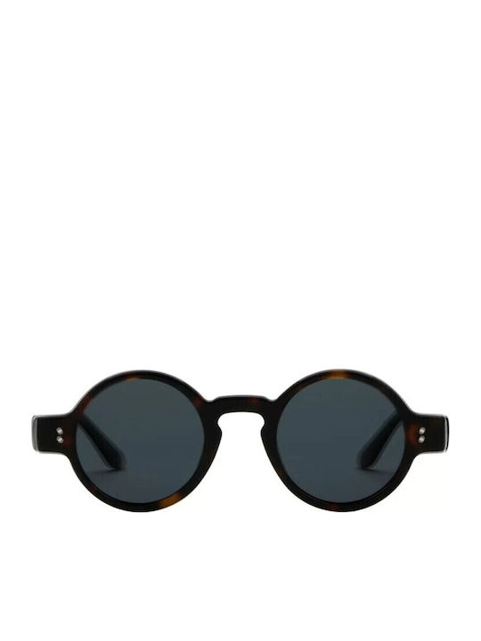 Spektre Unisex Sunglasses with Brown Tartaruga Horn-Rimmed Frame and Black Lens LIP02AFT