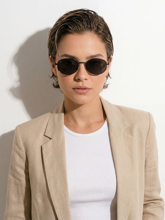 Red Raven Palma Unisex Ochelari De Soare Cu Ramă Metalică Total Negru