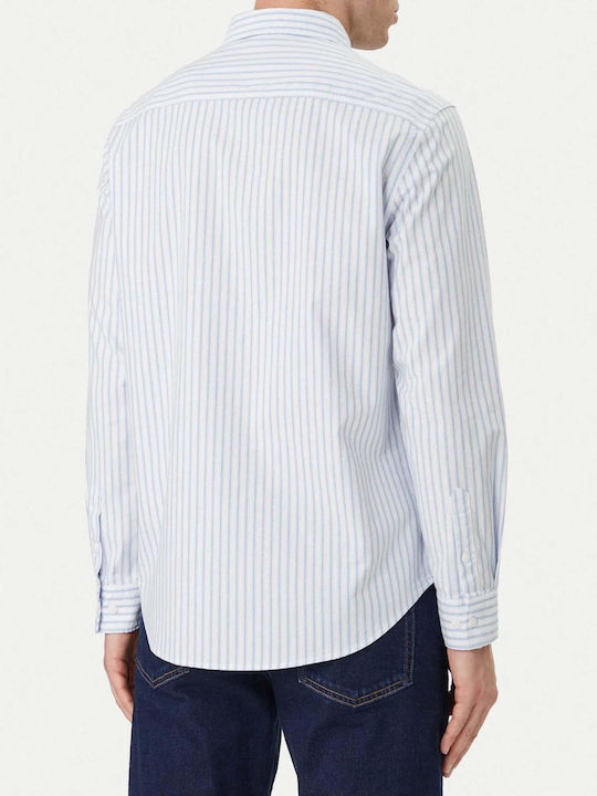 Long Sleeve Shirt in Regular Fit Striped Blue