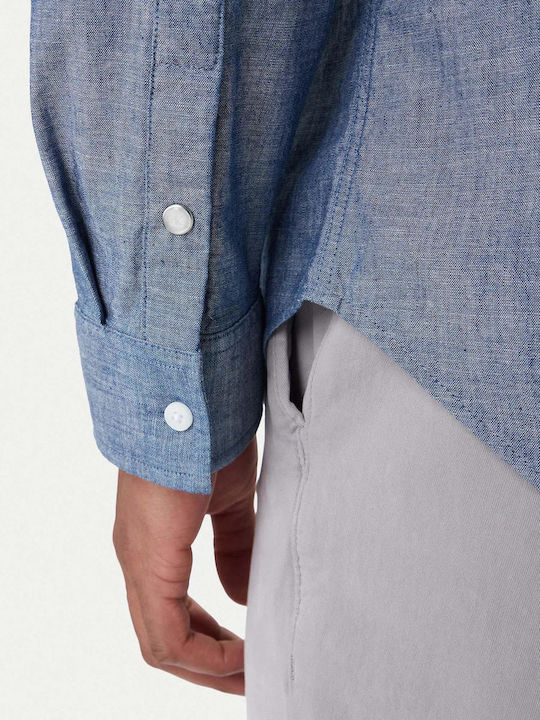 Long Sleeve Cotton Shirt Blue LV04RF109G C32
