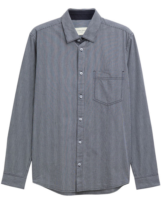 Дълъг Ръкав Риза на Райета Тъмносин Dark Navy Stripe