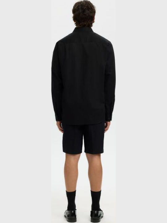 Μακρυμάνικo Λινό Πουκάμισο Black