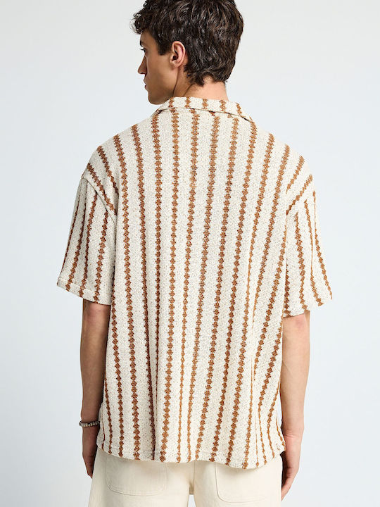 Short Sleeve Striped Shirt White