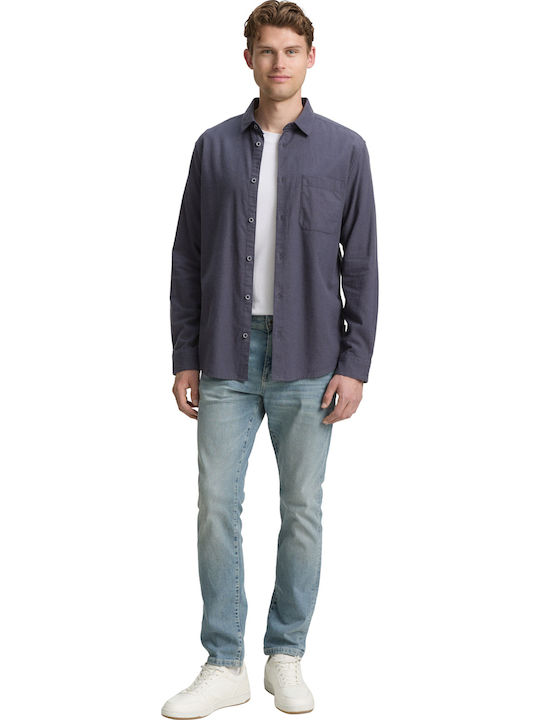 Camasa Barbati Maneca Lunga Albastru Marin Tonal Twill