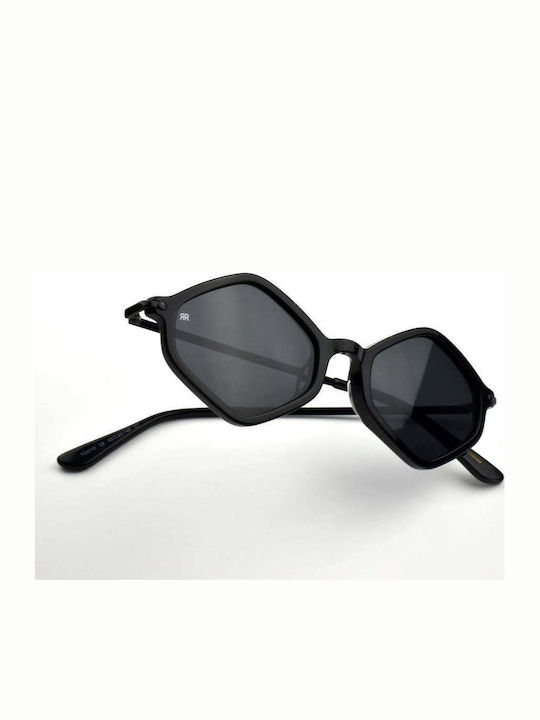 Red Raven Tokyo Unisex Sunglasses with Black Horn-Rimmed Frame and Black Polarized Lens rd-000080-BLACK-55339387486542