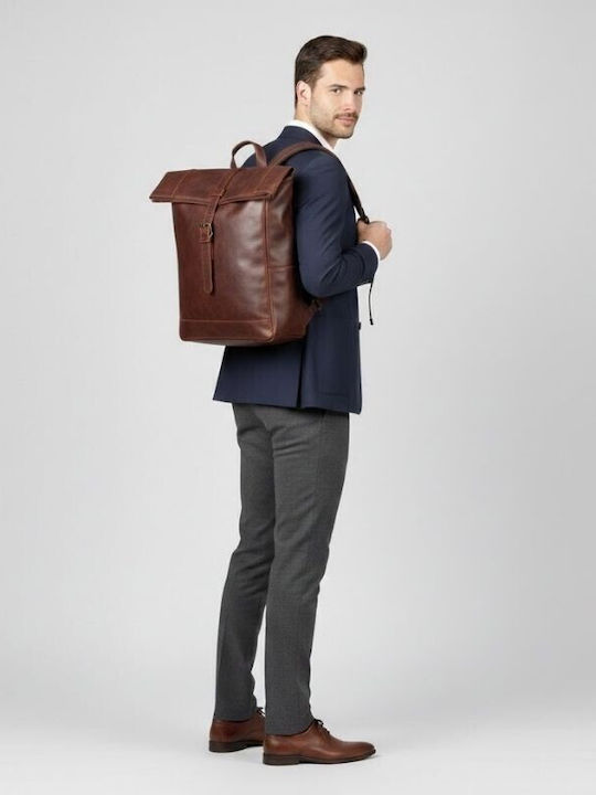 Roll Top Leder Vintage Laptoptasche Urban Cognac Unisex Ay-32-cg
