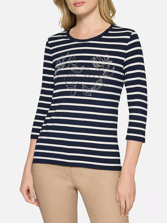 Betty Barclay Women's Blouse with 3/4 Sleeve Striped Dark Blue Betty Barclay Women's Blouse with 3/4 Sleeve Striped Dark Blue