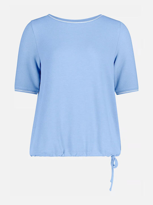 Women's Short Sleeve Blouse Light Blue