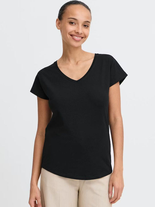 Γυναικείο Crop Top με V Λαιμόκοψη Μαύρο