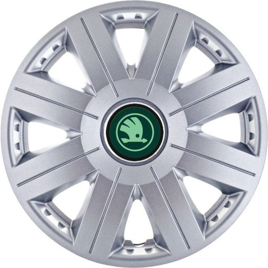 Set Capace De Roți Auto 14 Cu Compatibilitate Skoda 4 Bucăți Verzi