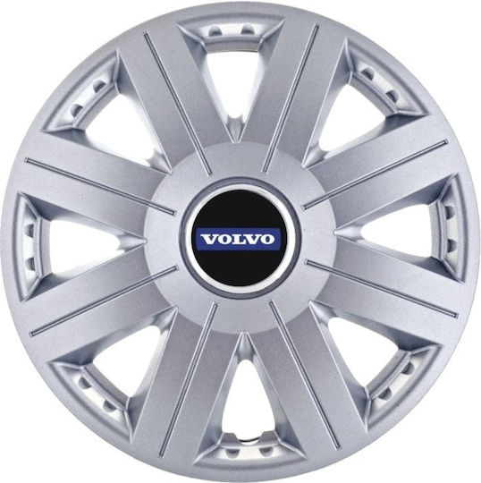 Σετ Τάσια Αυτοκινήτου 14" με Σήμα Volvo 4τμχ Γκρι