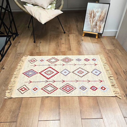 Kotonia Home Правоъгълен Памучен Многоцветен Килим 60x90см