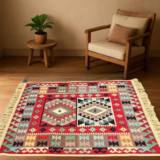 Kotonia Home Χαλί Ορθογώνιο Βαμβακερό Πολύχρωμο 60x90cm
