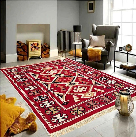 Kotonia Home Χαλί Ορθογώνιο Βαμβακερό Πολύχρωμο 100x300cm